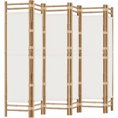 vidaXL Paraván skládací 240 x 180 cm bambus a plátno 6panelový 350626