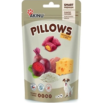 Akinu Pillows vankúšiky s červenou repou a syrom pre psov 80 g
