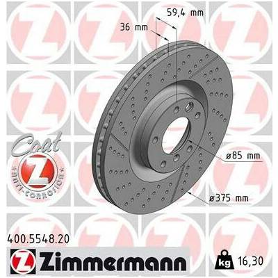 Brzdový kotúč Zimmermann 400.5548.20