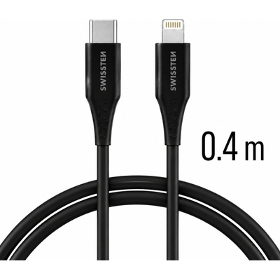 Swissten 71506512 USB-C - LIGHTNING, 0,4m, černý