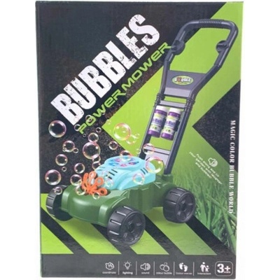 Madej Sekačka na trávu která vytváří mýdlové bubliny