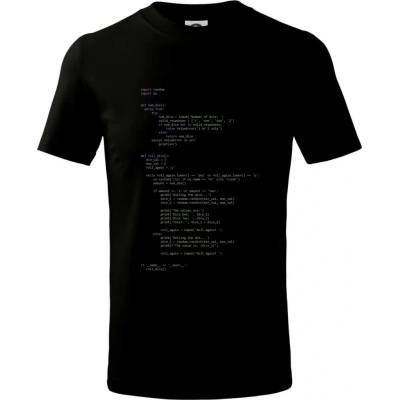 Python Generátor hodu kockou tričko detské Čierna