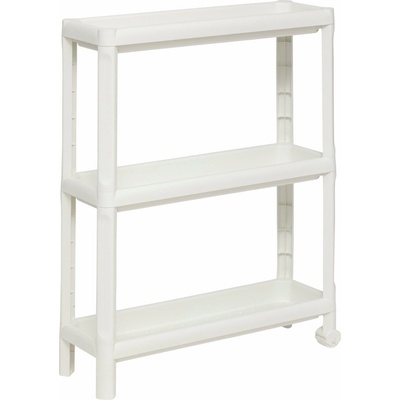5five Simply Smart Úzký koupelnový regál NIV z plastu, 3 úrovně, 52 x 17 x 70,5 cm bílý