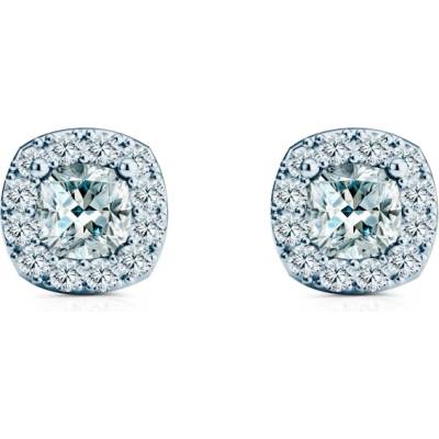 SAVICKI Обеци This is Love: бяло злато, диаманти с шлиофвка "възглавница