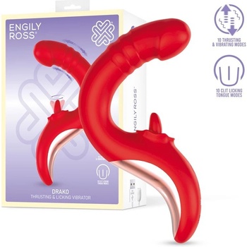 Engily Ross Drako Thrusting & Licking Vibrator Red