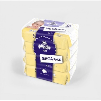Bella Baby Panda vlhčené ubrousky Soft 4 x 56 ks