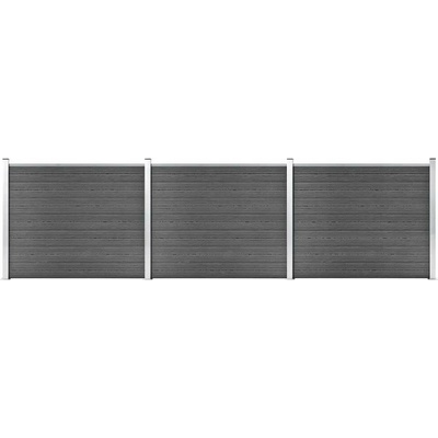 vidaXL Set plotového dílce WPC 526 x 146 cm černý