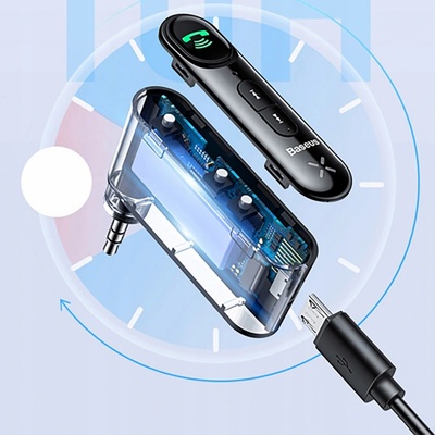 Púzdro Baseus Qiyin AUX Bluetooth prijímač do auta čierne