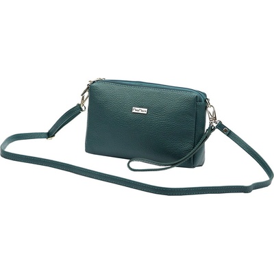 Mia More Tříoddílová malá tyrkysová kožená crossbody kabelka no. 42