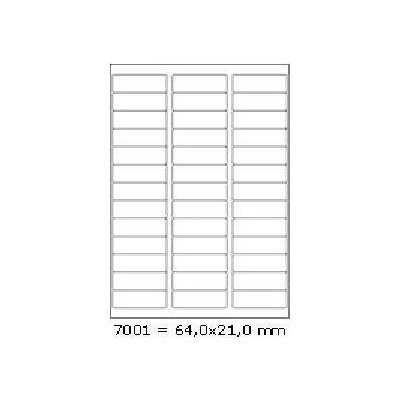 CDRmarket ETR0ECO7001A4100 samolepiace etikety 64 x 21 mm, 39 etiket, A4, 100 listů, biela