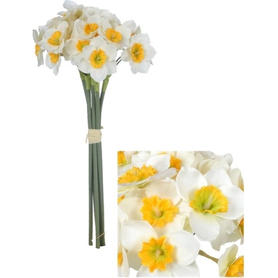 Kytice narcisů – bílá, 40 cm
