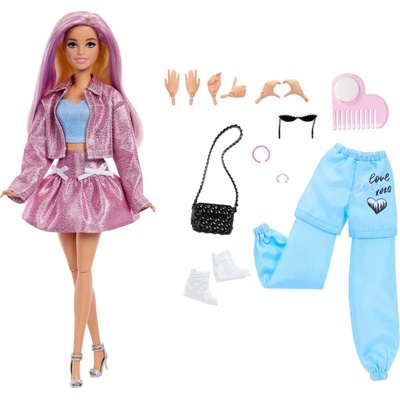 Barbie Prémiová módna súprava Bábika, oblečenie a doplnky JNC61