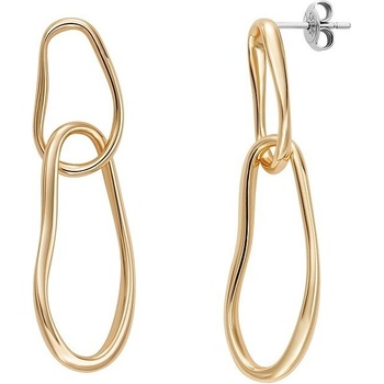 Skagen Pozlátené dlhé náušnice Anja Pebble SKJ5007710