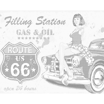 ZUTY Bodkovanie - ROUTE 66 Rámovanie: bez rámu a bez vypnutia plátna, Rozmer: 40x50 cm