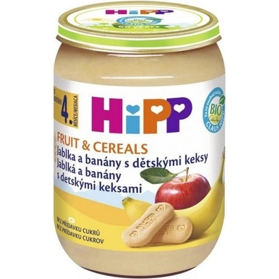 HiPP BIO Jablká a banány s detskými keksami od uk. 4. mesiaca 190 g