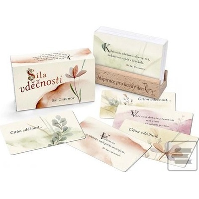 Síla vděčnosti karty s dřevěným stojánkem