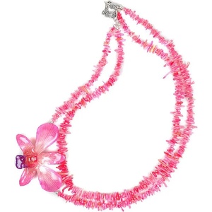 Dannyra Колие от 2 реда корали и естествена орхидея Dannyra Jewels