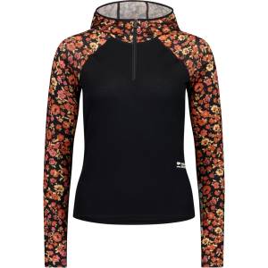 Mons Royale Дамско мериносово термобельо Mons Royale Women's Bella Merino Long Sleeve Hood Merino base layer - Ditzy Camo / Black - размер XS (115-2718-0311)