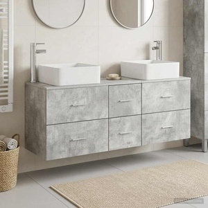 vidaXL Комплект шкафове за баня 3 бр. Бетонно сиво 49, 5 x 41 x 63 см (3405830)