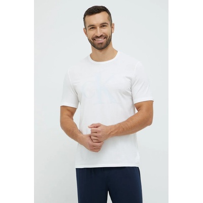 Calvin Klein Underwear Горнище на пижама с къси ръкави Calvin Klein Underwear в бяло с принт (000NM1903E.9BYY)