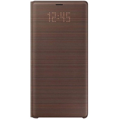 Samsung LED View Cover EF-NN960PAEGWW - оригинален кожен калъф през който виждате информация от дисплея за Samsung Galaxy Note 9 (кафяв)