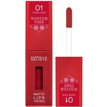 Gabriella Salvete Winter Time Matte Lips високо пигментно течно червило 4.5 ml нюанс 01 Candy Cane