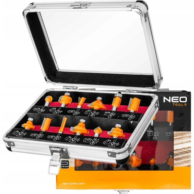 NEO TOOLS SADA 12 KUSOV FRÉZY VIDITEĽNÁ TŔŇ 8 MM PRSTOVÝ KUFOR 57-210