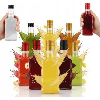 Sklenená fľaša Bimberek 200 ml na likéry, súprava 10 ks