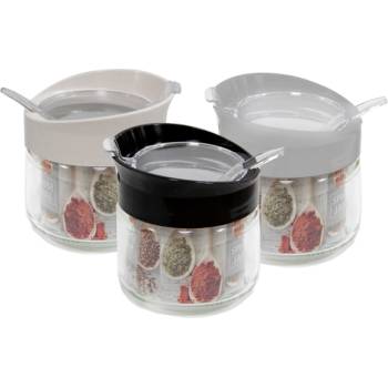 Mercanlar M-131006-Бурканче с лъжичка OTTO 300cc (ЧЕРЕН, БЯЛ и СИВ КАПАК) (0154352)