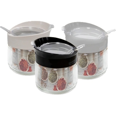 Mercanlar M-131006-Бурканче с лъжичка OTTO 300cc (ЧЕРЕН, БЯЛ и СИВ КАПАК) (0154352)