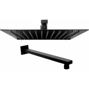 Rea Ултра тънка черна квадратна шапка за душ Rea Square 300x300 мм (5902557349685)