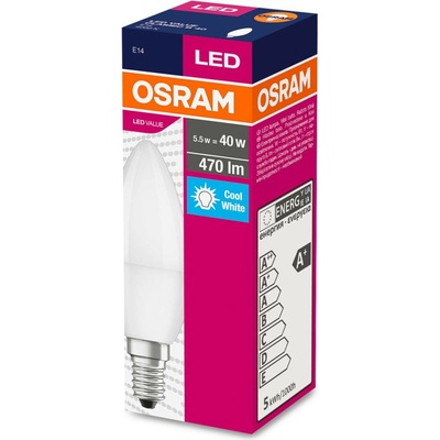 Osram Žiarovka LED FR 040 ean3367 non-dim, 4,9W/840 E14 4000K Value CLASSIC B