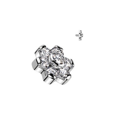 Šperky4U Náhradní ozdoba k dermálu / labretě TITAN, závit 1,2 mm TIT1683-C
