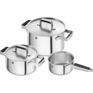 ZWILLING zwilling pure сет тенджери, 3 бр, 2 тенджери с капак и каселора, инокс (1028804)