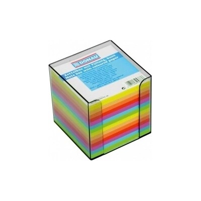 DONAU Bloček kocka nelepená 90x90x90mm neónových farieb dymová škatuľka