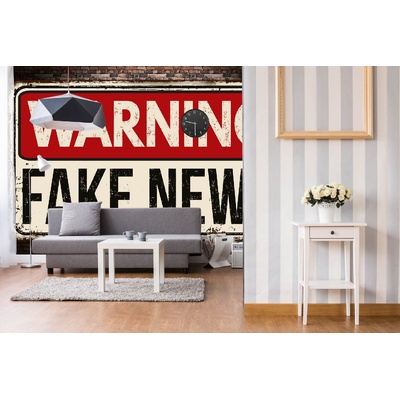 DIMEX ART Самозалепваща се флизелинова фототапета табела - фалшива новини 375 x 250 см