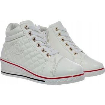 Kotníkové boty sneakers dětské boty bílé