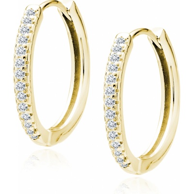 Lafira stříbrné pozlacené náušnice Hoops Crystal Z2082DEG
