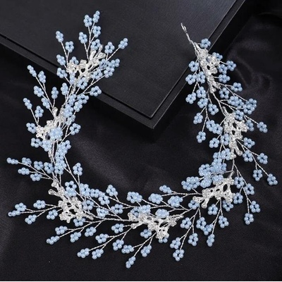 Naishide Jewelry Ozdoba do vlasů s modrými perličkami Pomněnka