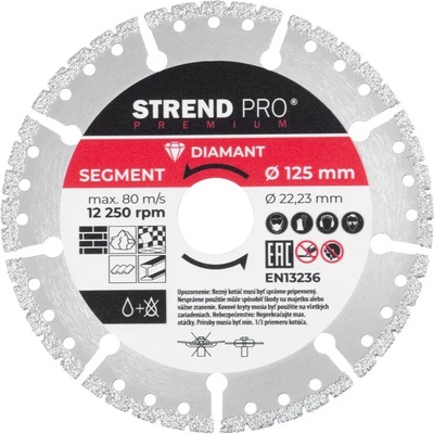 Kotúč Strend Pro Premium, Vacuum brazed, 125 mm, diamantový, rezný, multi