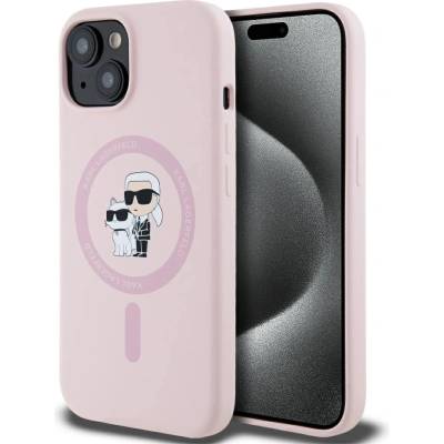 KARL LAGERFELD Силиконов калъф Karl Lagerfeld Karl&Choupette MagSafe за iPhone 15 Plus - розов (3666339254476)