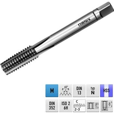 Narex Ždánice 041530013140100 - Závitník sadový ruční M14 x 2,0 mm HSS LEVÝ - velikost č. I ČSN 22 3010 kód 0200