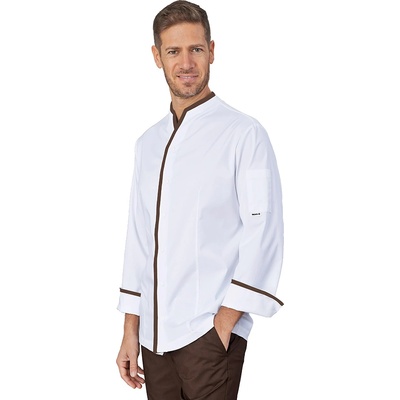 Siggi Group Елегантна италианска мъжка готварска куртка Victor с контрастен кант от Siggi (28GA0218/30-0758)