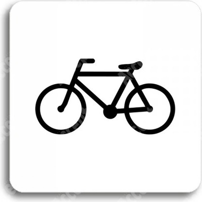 ACCEPT Piktogram bicykl - bílá tabulka - černý tisk bez rámečku