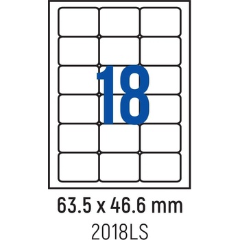 Spree Етикети лепящи обли, 18 бр. , 63.5x46.6 мм, 100 л. , A4 (3800884030820)