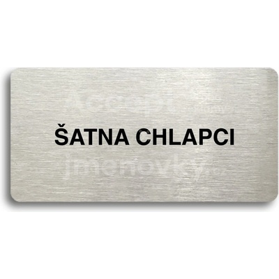 ACCEPT Piktogram ŠATNA CHLAPCI - stříbrná tabulka - černý tisk bez rámečku