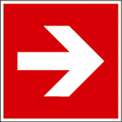 Značka Šípka rovno, ISO 7010, fólia, LN, SK, 150 x 150 mm, 10 ks