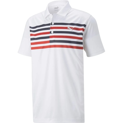 PUMA Мъжка блуза с яка Puma Grint Polo Shirt Mens - White/Navy/Red