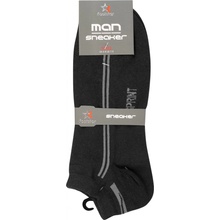 Footstar pánske 4 páry členkových bavlnených ponožiek Tmavé s pruhom