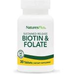 NaturesPlus Biotin + Folate Sustained Release [30 Таблетки]